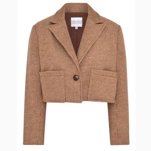 NWT MARIAM AL SIBAI BROWN CROPPED BLAZER